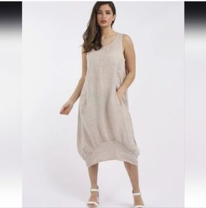 Rosemarine Made In Italy Linen Dress.